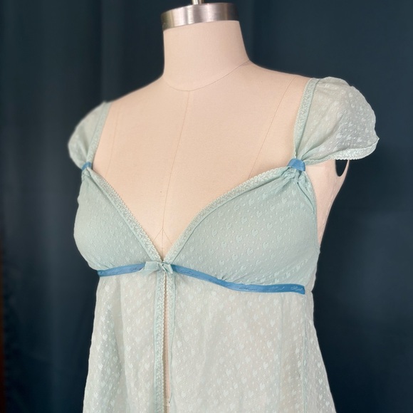 Y2K 2005 Victoria’s Secret Angels Babydoll Mesh Night Top - Picture 2 of 6